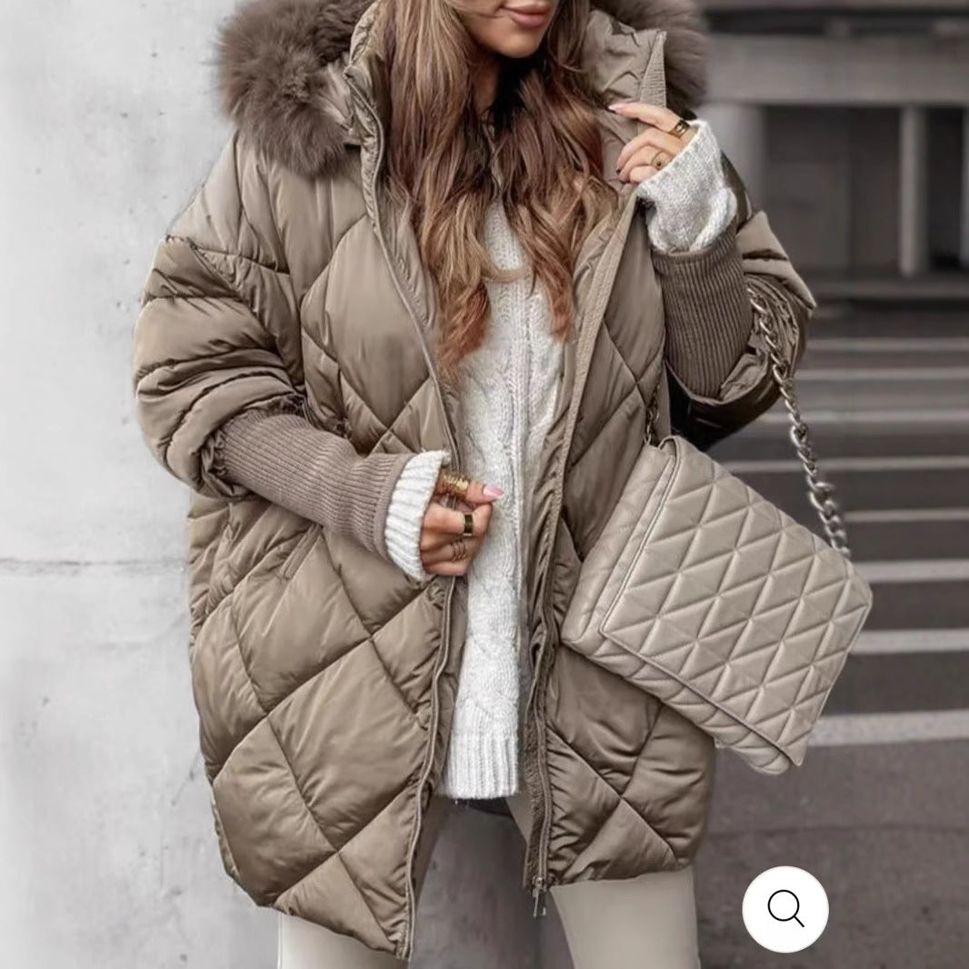 Womens winter hooded cardigan jacket