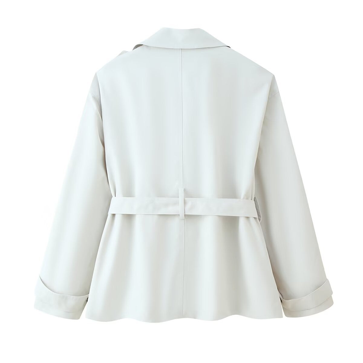 Womens Loose Short Trench Coat with Belt