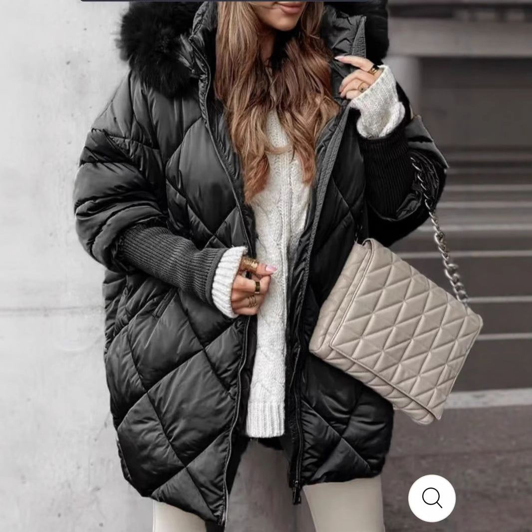 Womens winter hooded cardigan jacket
