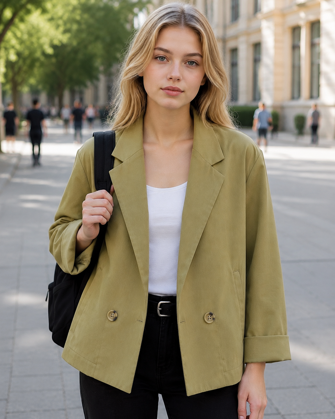 Stylish cropped blazer for women