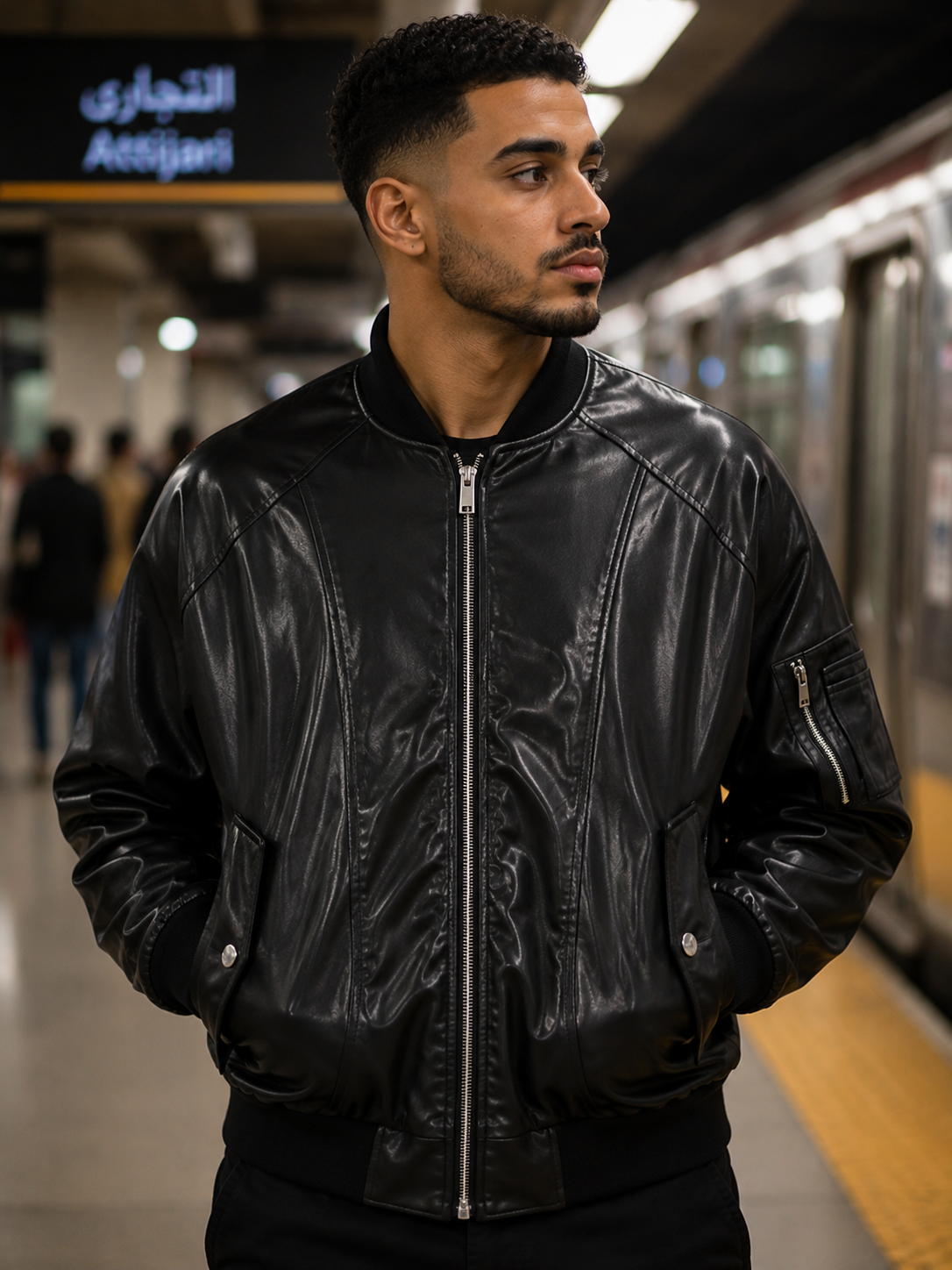 Leather jacket autumn and winter cotton jacket