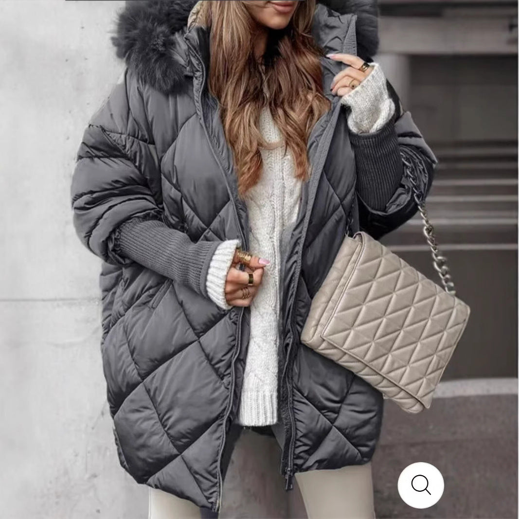 Womens winter hooded cardigan jacket