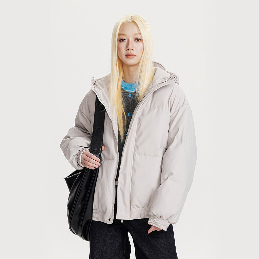 Hooded winter warm short jacket