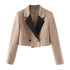 Womens Colorblock Cropped Blazer