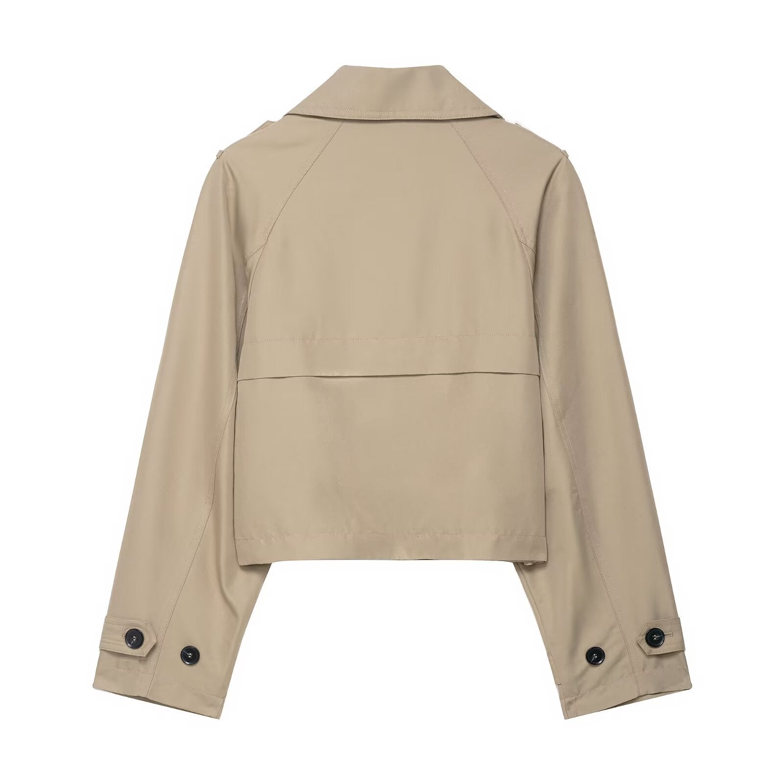 Casual Double-Breasted Short Trench Coat for Women