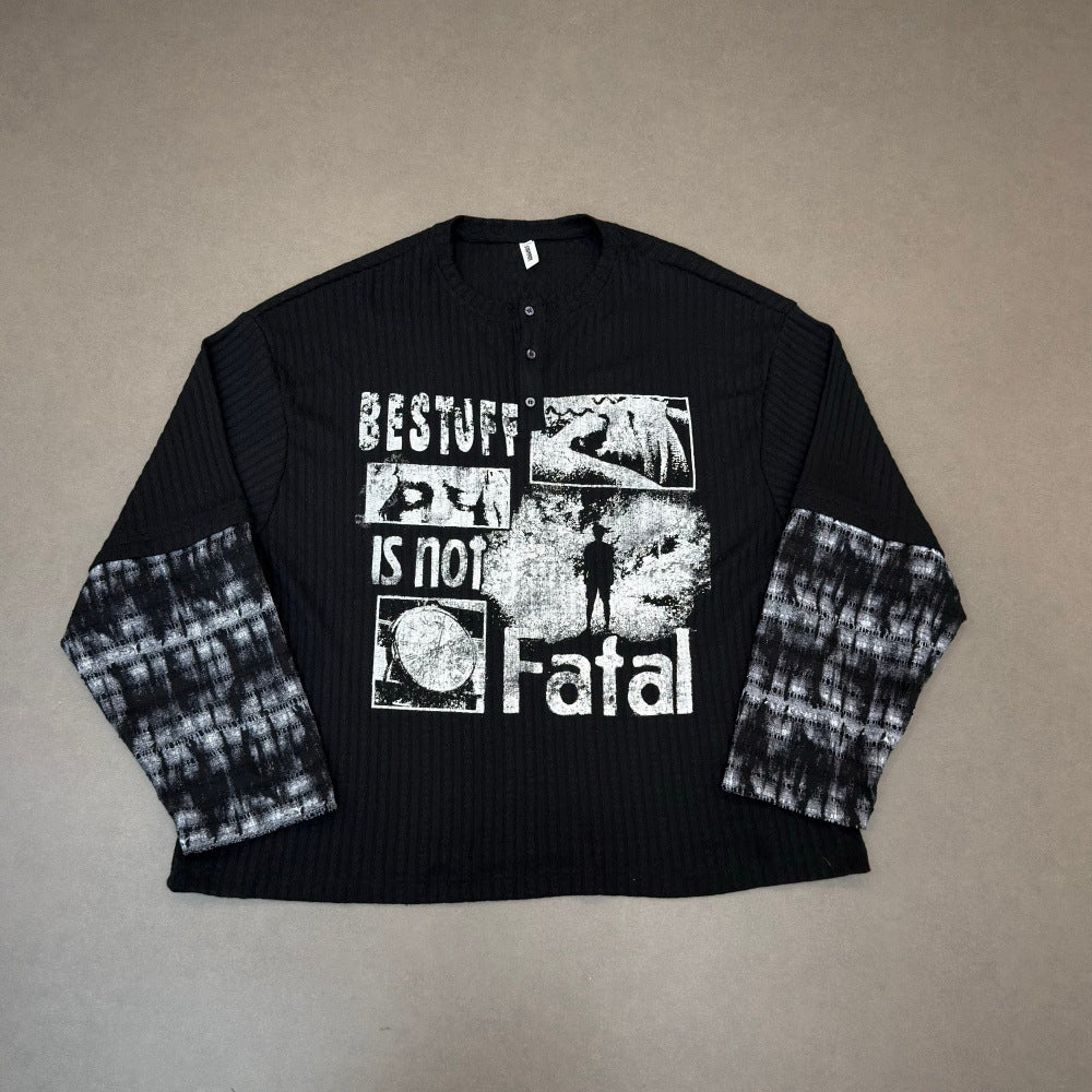 graffiti printed casual t-shirt
