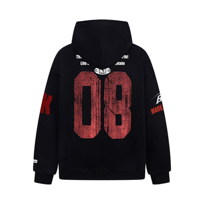 Unisex Letter Print Hoodie Streetwear Jacket
