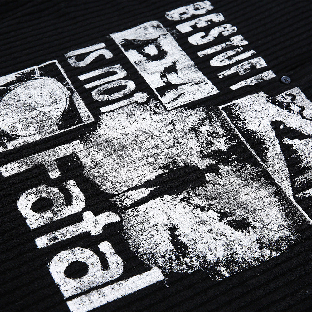 graffiti printed casual t-shirt