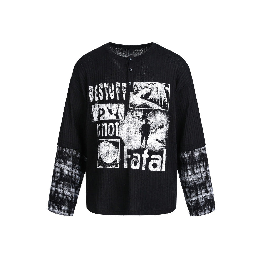 graffiti printed casual t-shirt