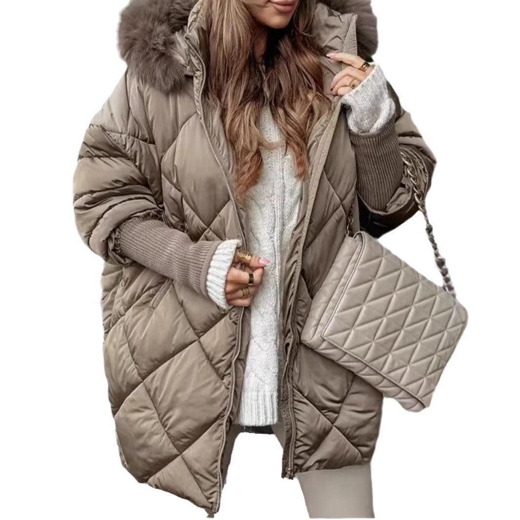 Womens winter hooded cardigan jacket