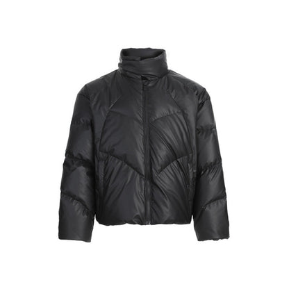 Deconstructed panel warm short puffer