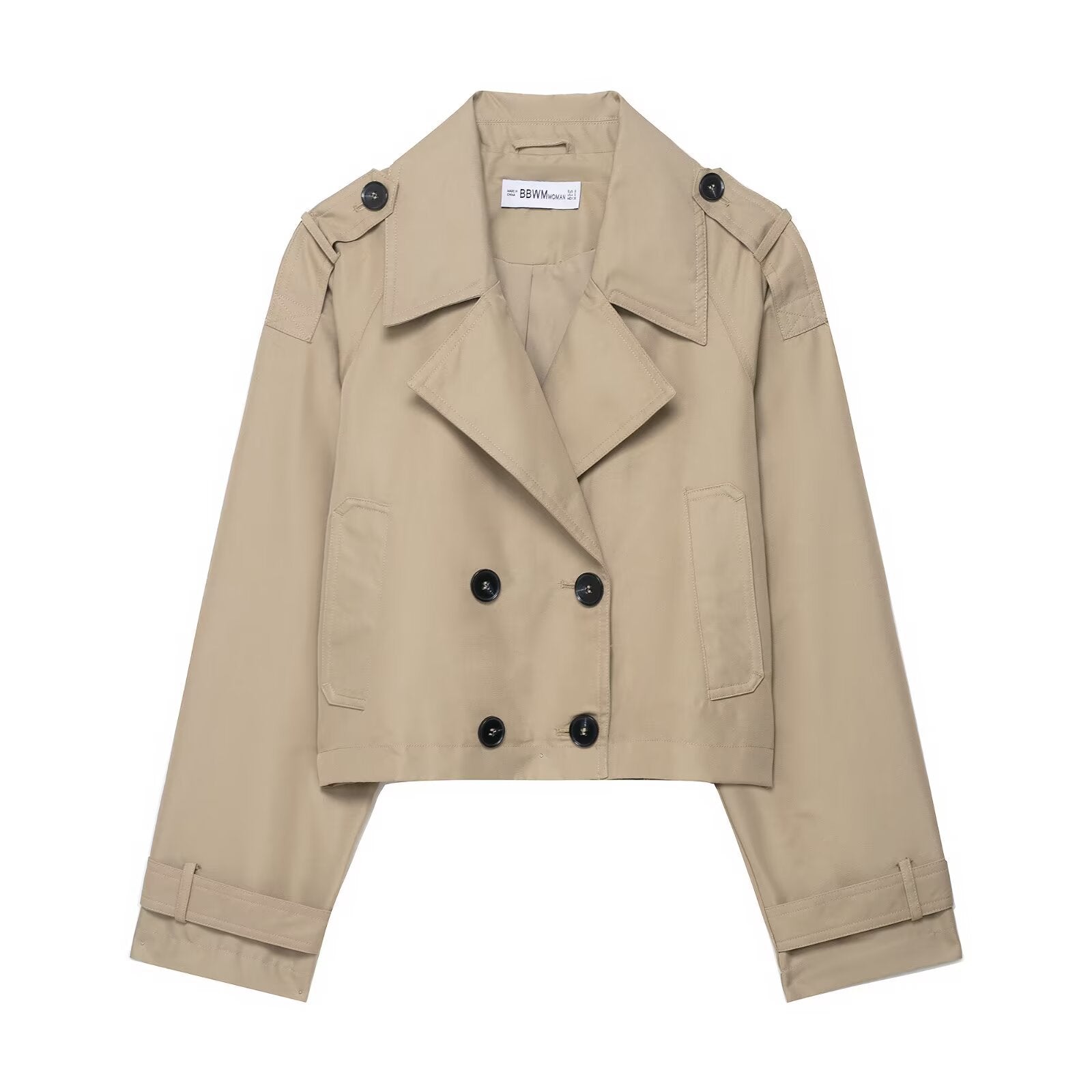 Casual Double-Breasted Short Trench Coat for Women