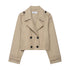 Casual Double-Breasted Short Trench Coat for Women