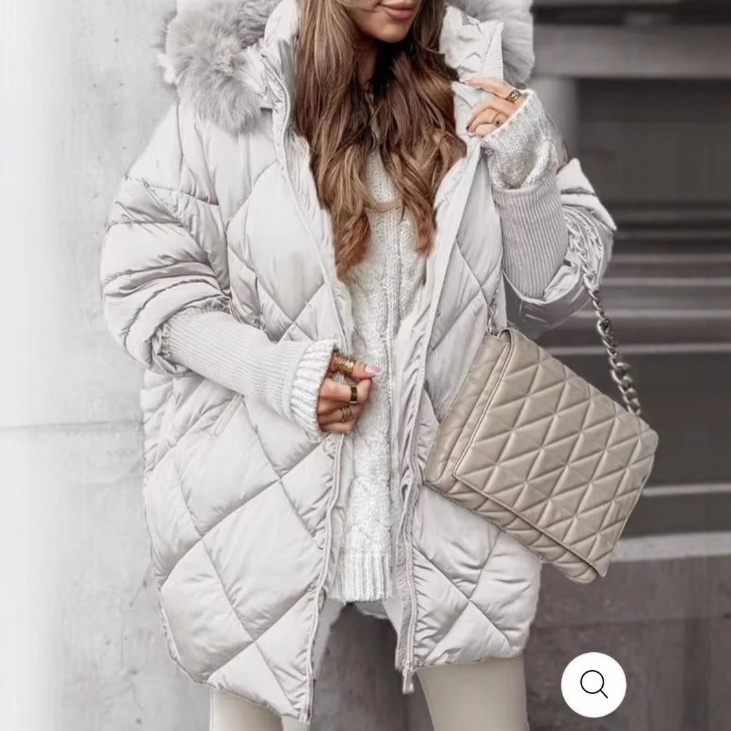 Womens winter hooded cardigan jacket