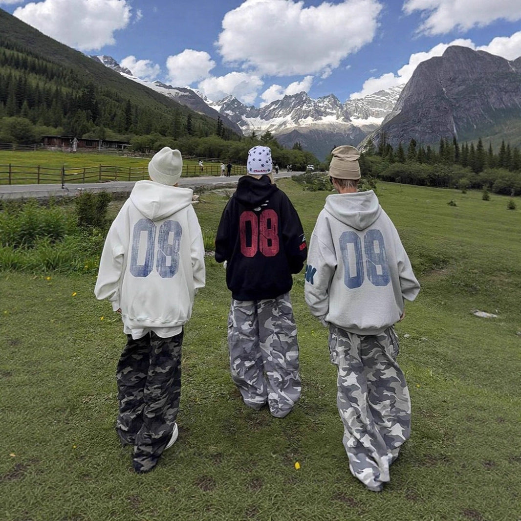 Unisex Letter Print Hoodie Streetwear Jacket