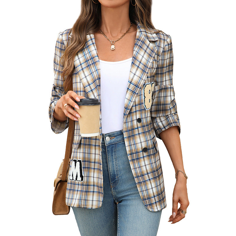 Plaid Blazer Womens Jacket